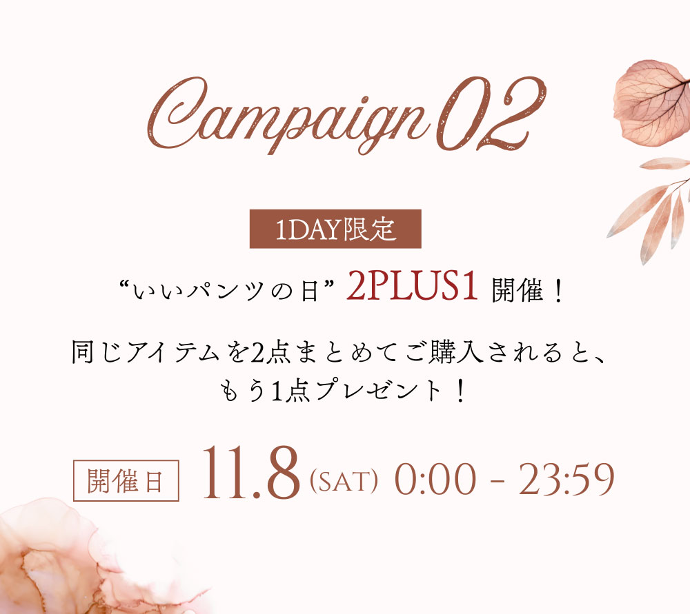 11月8日限定「いいパンツの日2PLUS1」