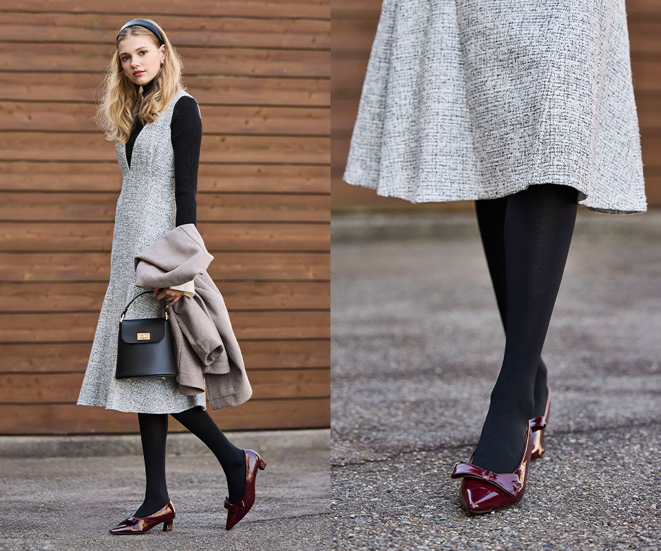 レッグメイキングシャンピエｂｙサイサポート 　ノーマルブラック着用モデルイメージ