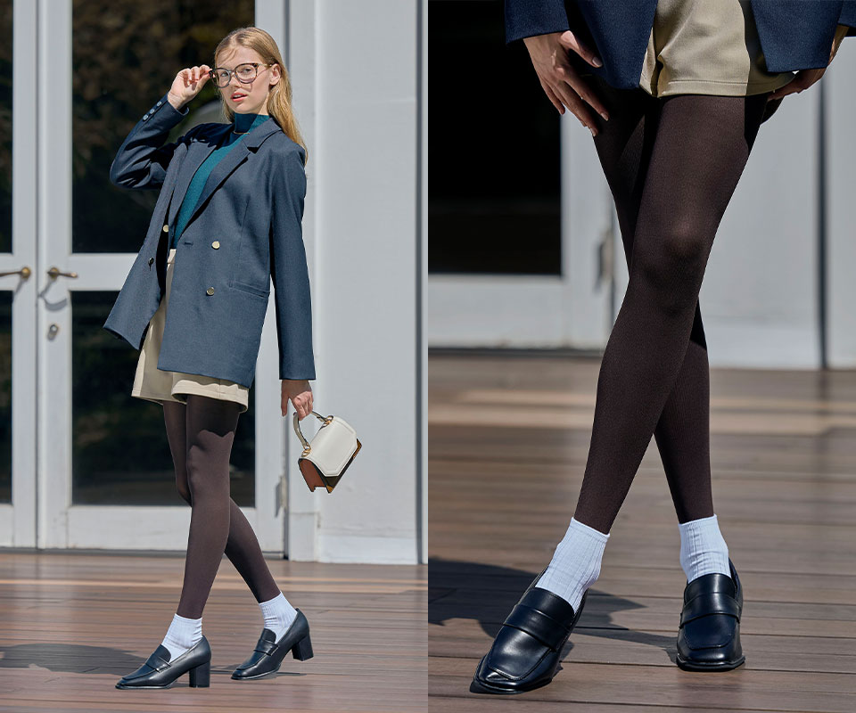 レッグメイキングシャンピエｂｙサイサポート 　ブラウン着用モデルイメージ