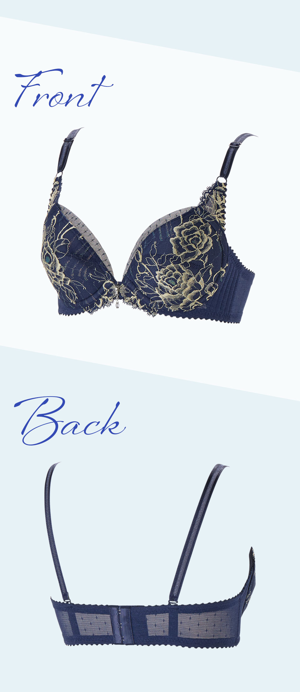 デコルテ リュミエス イデラ インディゴネイビー 3/4カップショートブラジャー