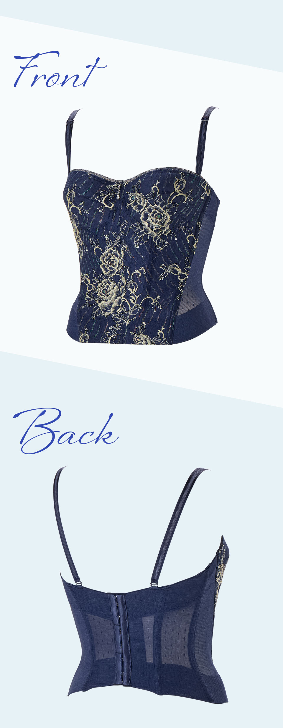 デコルテ リュミエス イデラ インディゴネイビー 1/2カップロングブラジャー