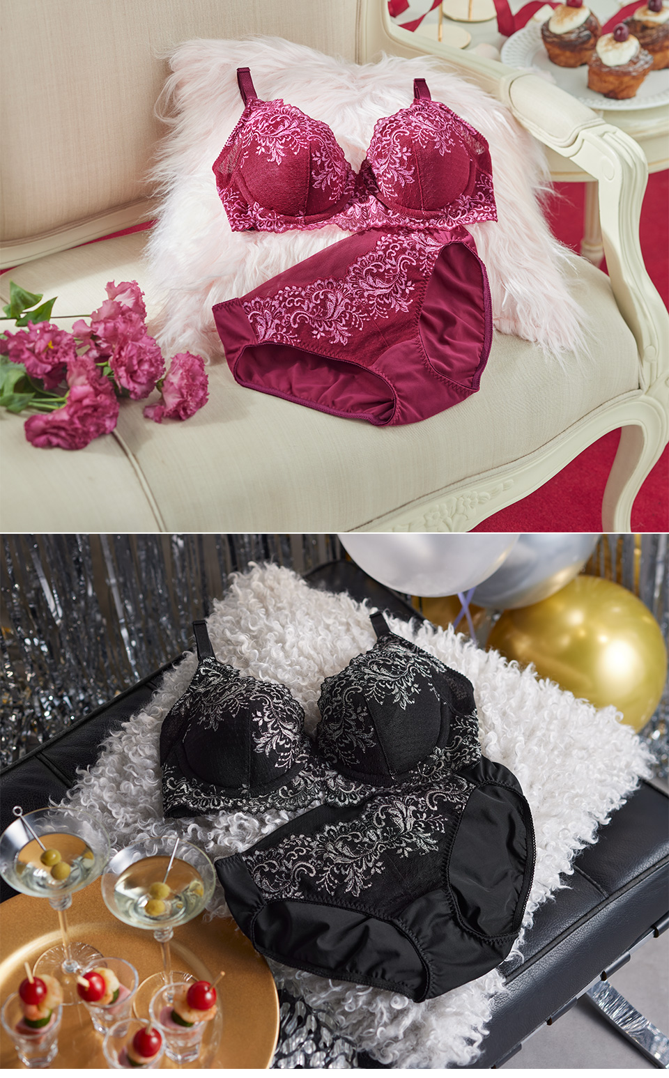 マキジェリーク　くい込みにくい　レーシィショーツ　ヴィオレ柄