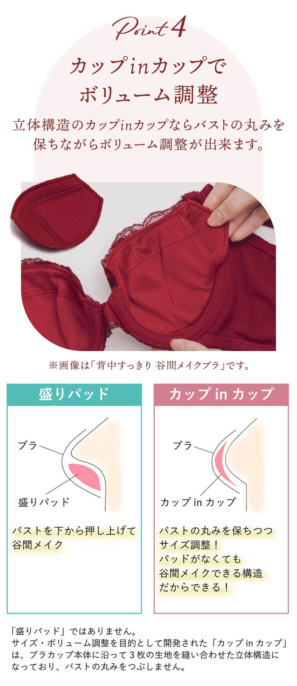 マキジェリーク（Maquigeriec） 背中すっきり　つつまれ美乳ブラ （プリンセチア柄）