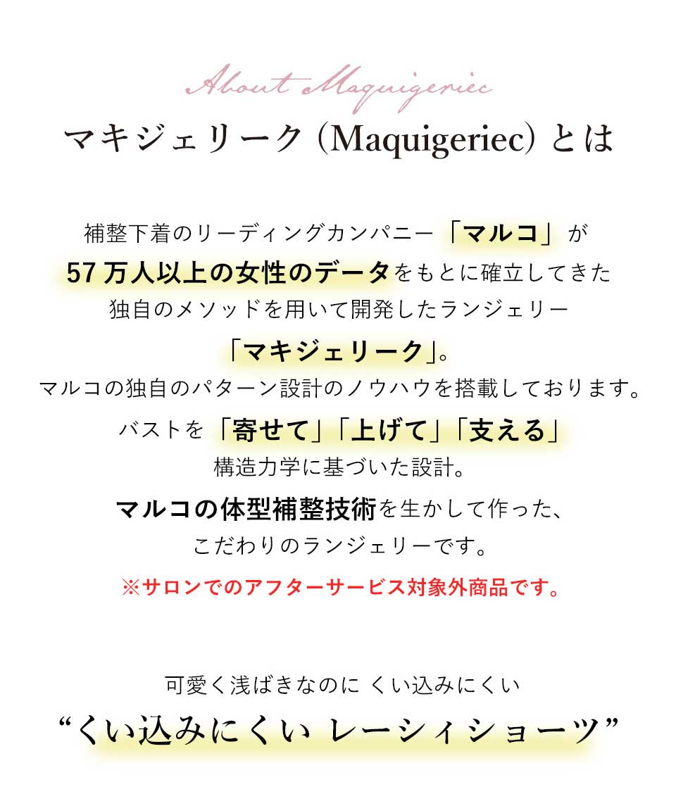 マキジェリーク　くい込みにくい　レーシィショーツ　プリンセチア柄