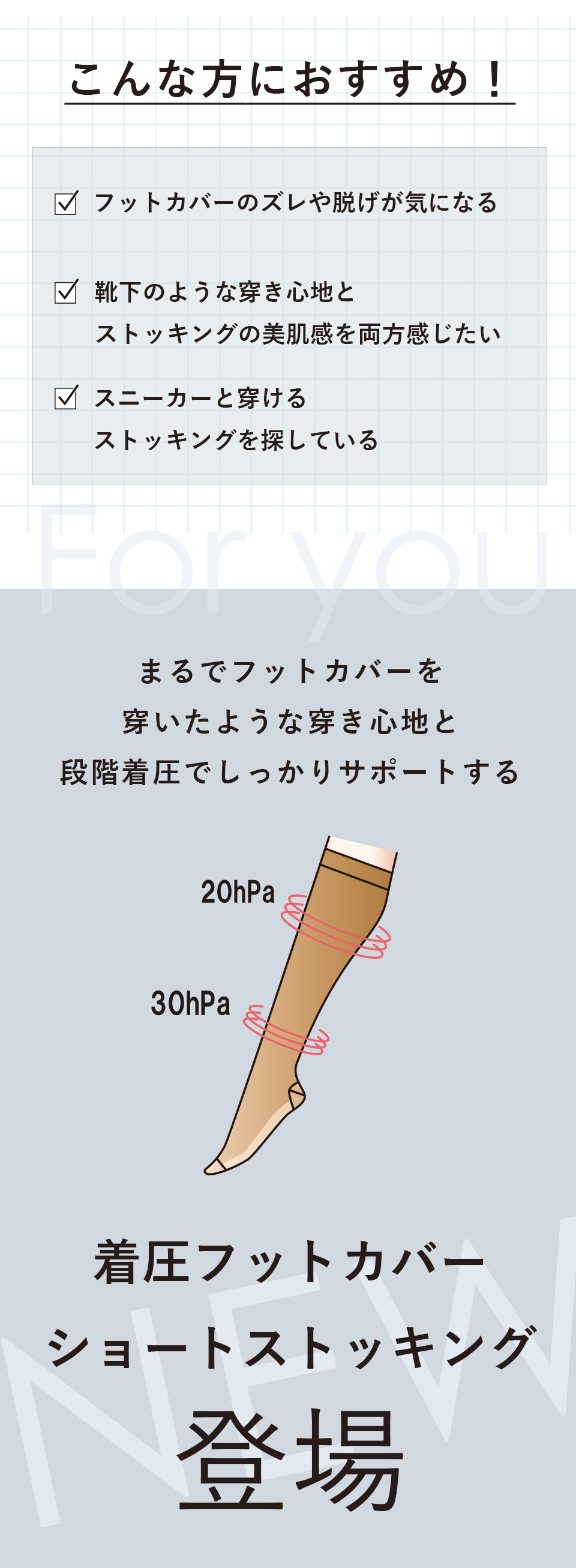 着圧フットカバーショートストッキング