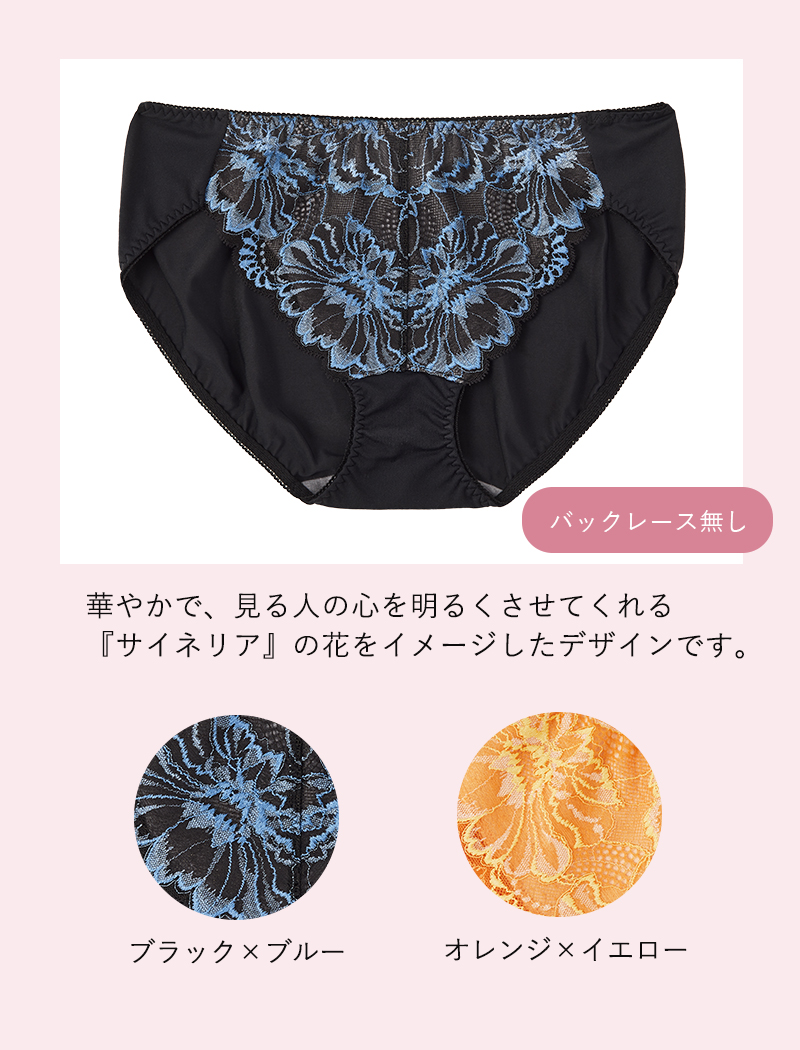 【サイネリア柄】ブラック×ブルー、オレンジ×イエロー