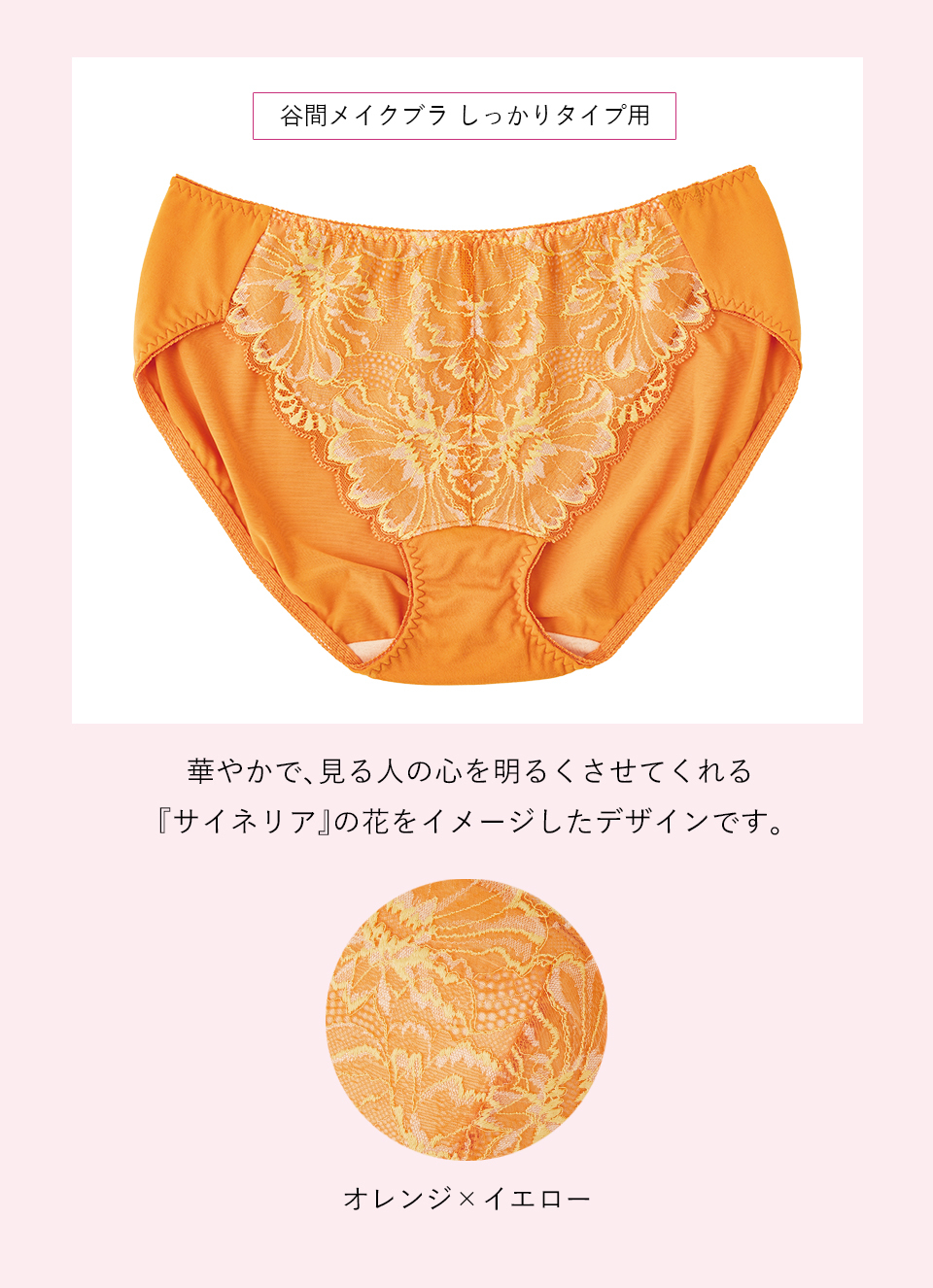 【サイネリア柄】オレンジ×イエロー
