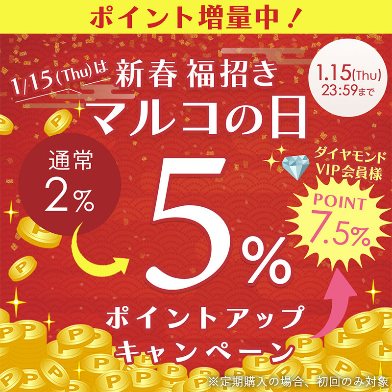 1月15日 新春・福招き マルコの日ポイントアップキャンペーン