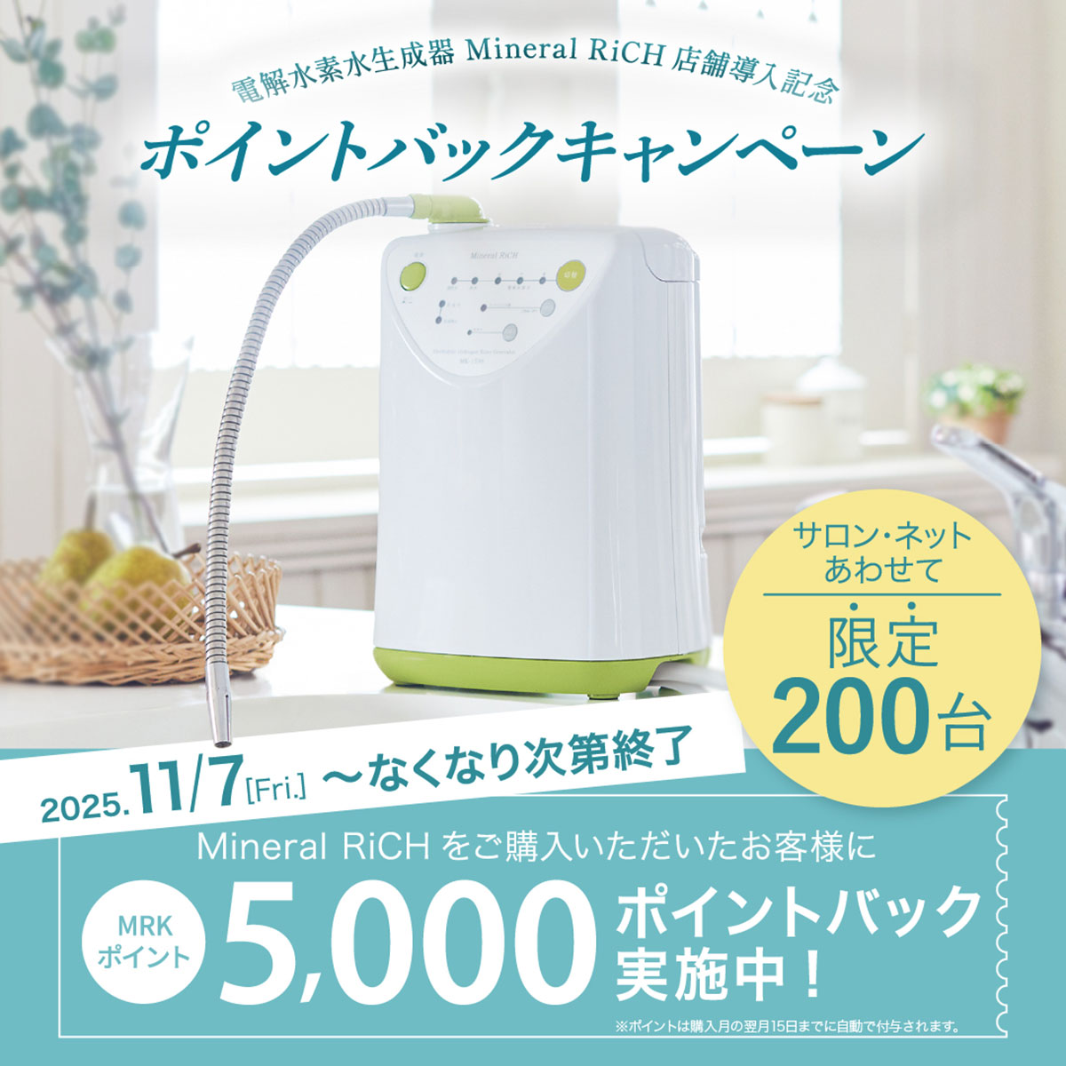 ミネラルリッチポイントバックキャンペーン